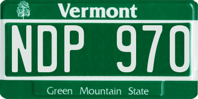 VT license plate NDP970