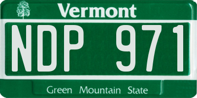 VT license plate NDP971