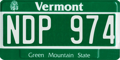 VT license plate NDP974