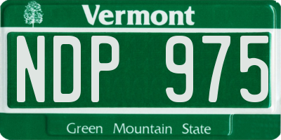 VT license plate NDP975
