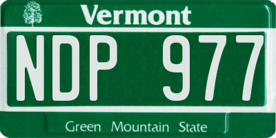 VT license plate NDP977