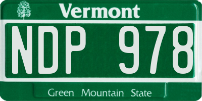 VT license plate NDP978