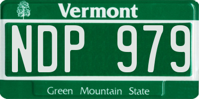 VT license plate NDP979