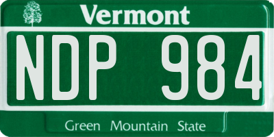 VT license plate NDP984