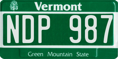 VT license plate NDP987