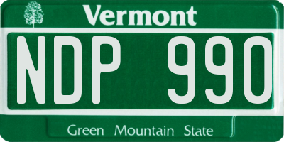 VT license plate NDP990