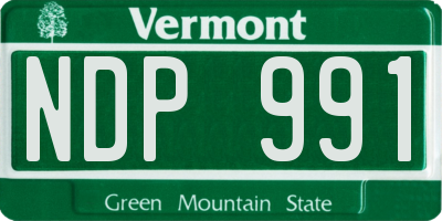 VT license plate NDP991