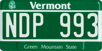 VT license plate NDP993