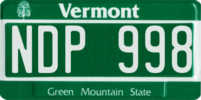 VT license plate NDP998