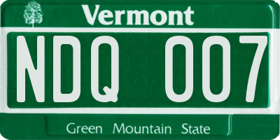 VT license plate NDQ007