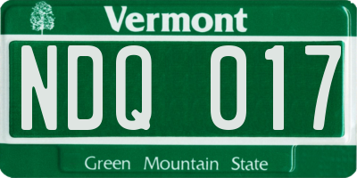 VT license plate NDQ017