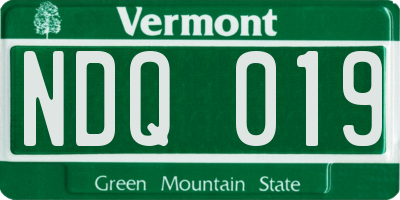 VT license plate NDQ019