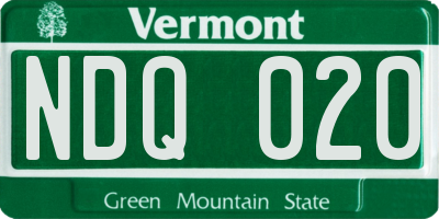 VT license plate NDQ020