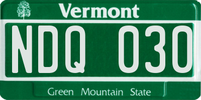 VT license plate NDQ030