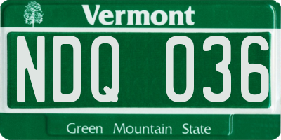 VT license plate NDQ036