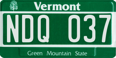 VT license plate NDQ037