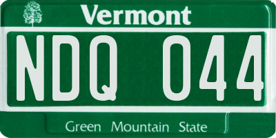 VT license plate NDQ044