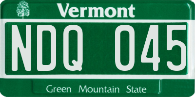 VT license plate NDQ045
