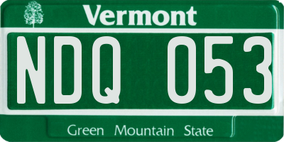 VT license plate NDQ053