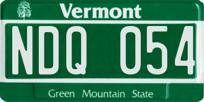 VT license plate NDQ054