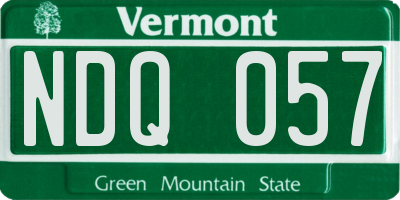 VT license plate NDQ057