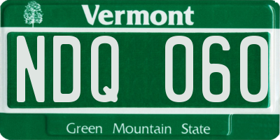 VT license plate NDQ060