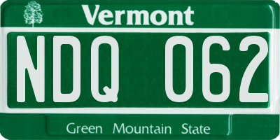 VT license plate NDQ062
