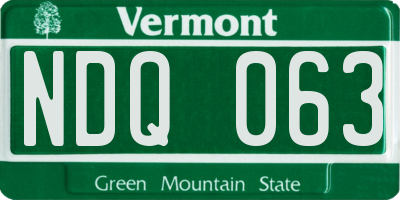 VT license plate NDQ063