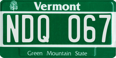 VT license plate NDQ067