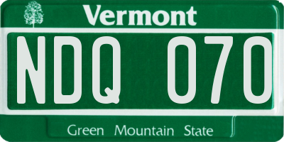 VT license plate NDQ070