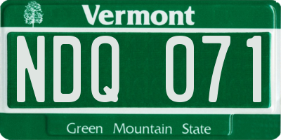 VT license plate NDQ071