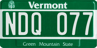 VT license plate NDQ077