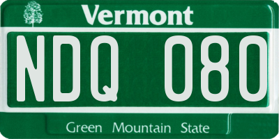 VT license plate NDQ080