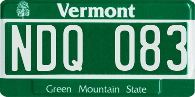 VT license plate NDQ083