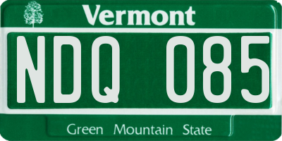 VT license plate NDQ085