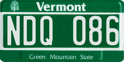 VT license plate NDQ086
