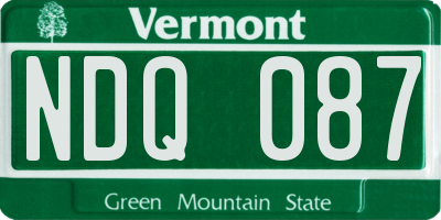 VT license plate NDQ087
