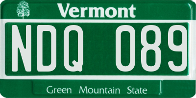 VT license plate NDQ089