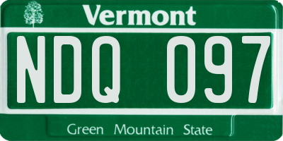 VT license plate NDQ097