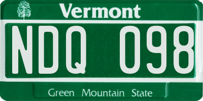 VT license plate NDQ098