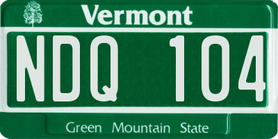 VT license plate NDQ104
