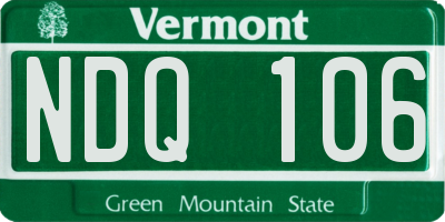 VT license plate NDQ106