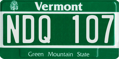 VT license plate NDQ107