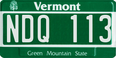 VT license plate NDQ113