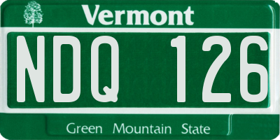 VT license plate NDQ126