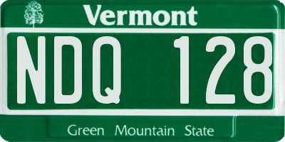 VT license plate NDQ128