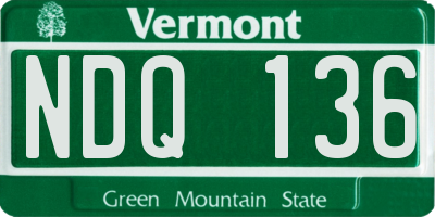 VT license plate NDQ136