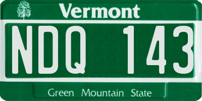 VT license plate NDQ143