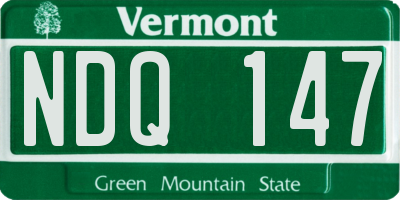 VT license plate NDQ147