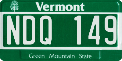 VT license plate NDQ149